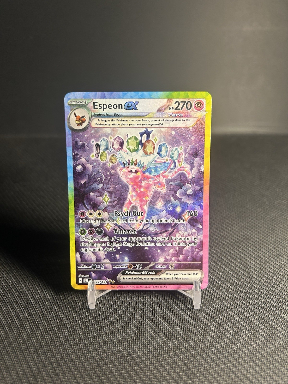 Pokémon TCG Espeon ex 155/131 Prismatic Evolutions Special Illustration Rare NM Pokémon TCG Espeon ex 155/131 Prismatic Evolutions Special Illustration Rare NM