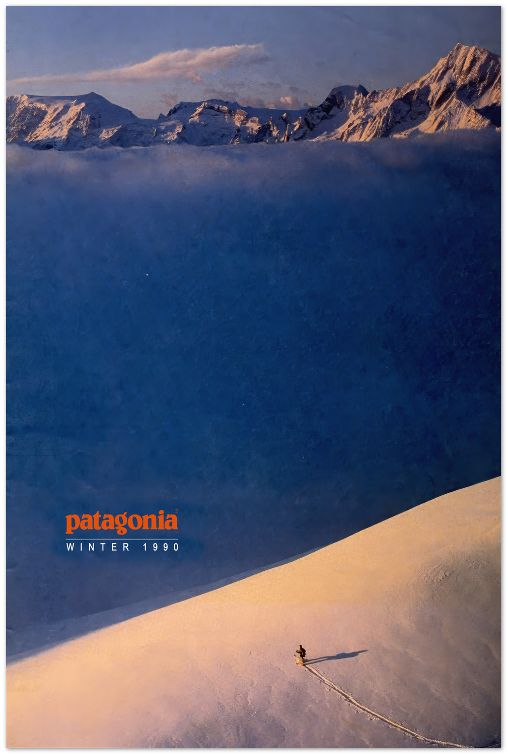 Patagonia Winter 1990 Snowy Mountain Poster