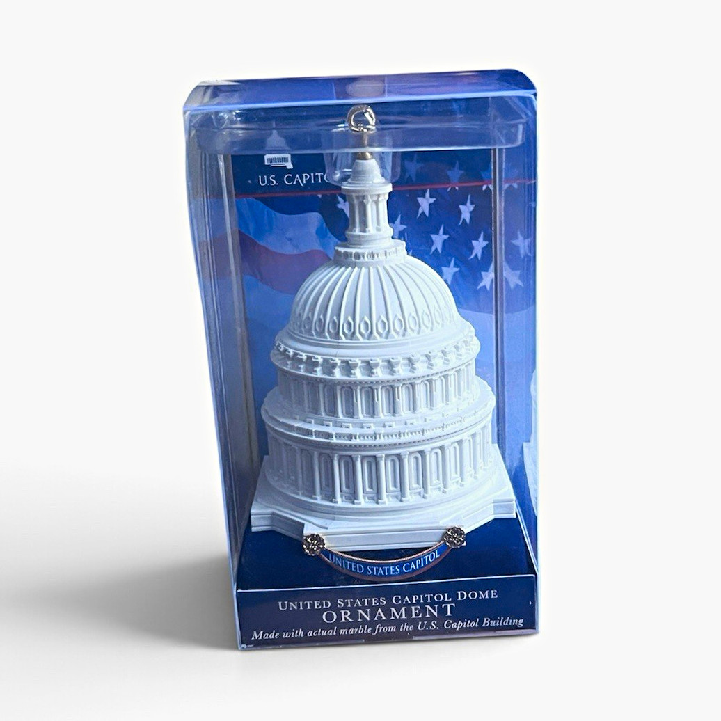 Design Masters US Capitol Dome Marble Ornament White Patriotic Hanging 2019 Design Masters US Capitol Dome Marble Ornament White Patriotic Hanging 2019