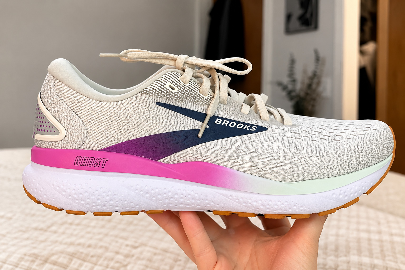 Brooks Ghost 16 Women’s Size 10 B White Grey Estate Blue Running Shoes NIB Brooks Ghost 16 Women’s Size 10 B White Grey Estate Blue Running Shoes NIB