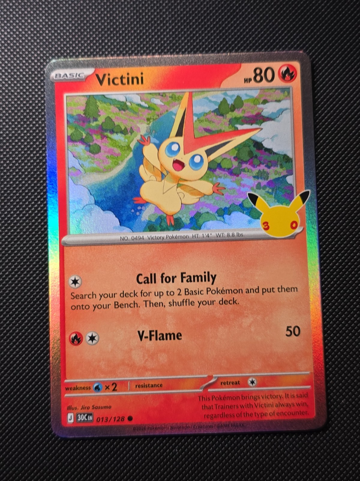 Pokemon Victini 013/128 30th Celebration Holo