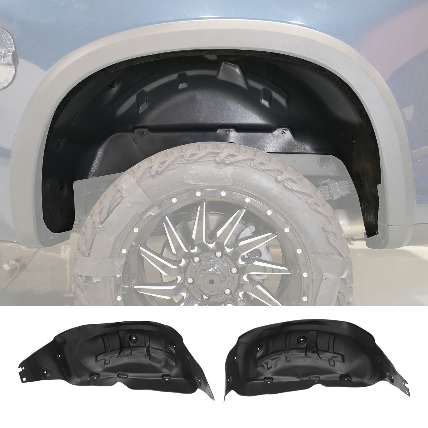 For 2019-2025 Chevy Silverado 1500 Rear Wheel Well Guard Tire Inner Fenders For 2019-2025 Chevy Silverado 1500 Rear Wheel Well Guard Tire Inner Fenders