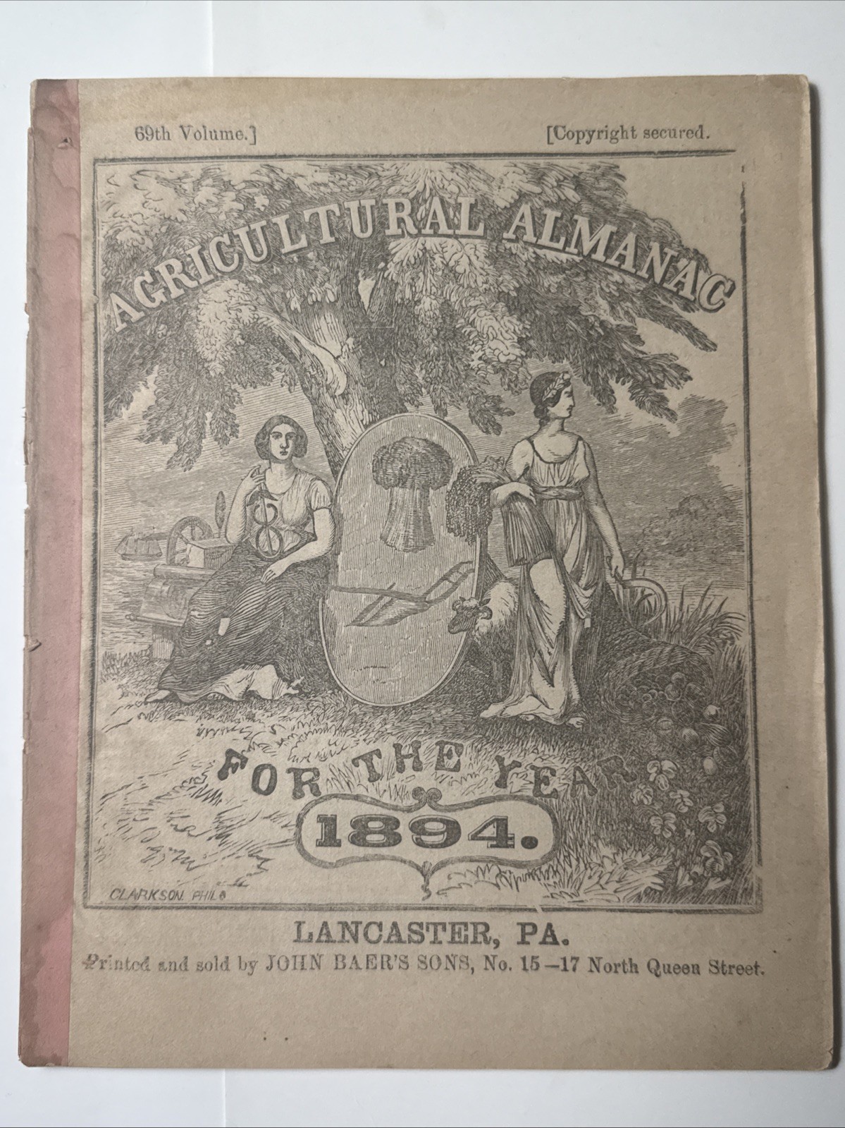 Antique 1894 John Baer Sons Inc Almanac Horoscope Ads Vtg Lancaster PA Antique 1894 John Baer Sons Inc Almanac Horoscope Ads Vtg Lancaster PA