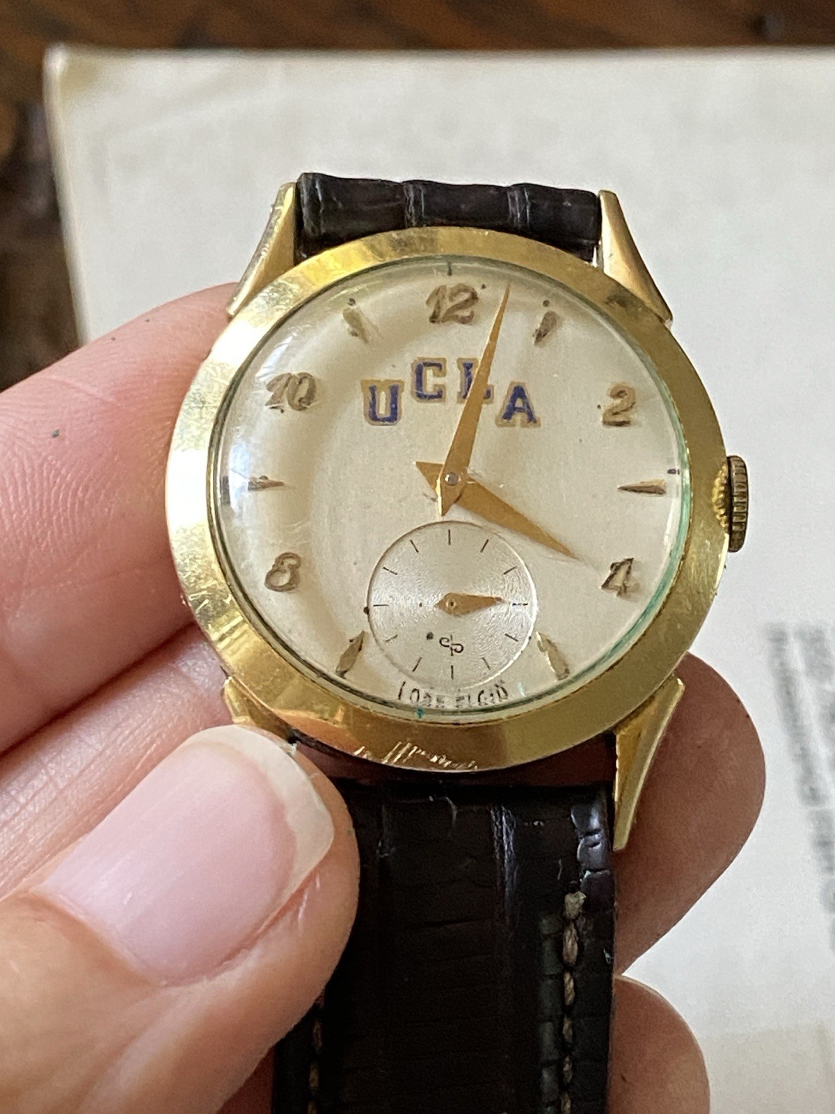 Rare Vtg UCLA 1954 Rose Bowl Engraved Lord Elgin 680 14 GF 21 Jewels Watch WORKS