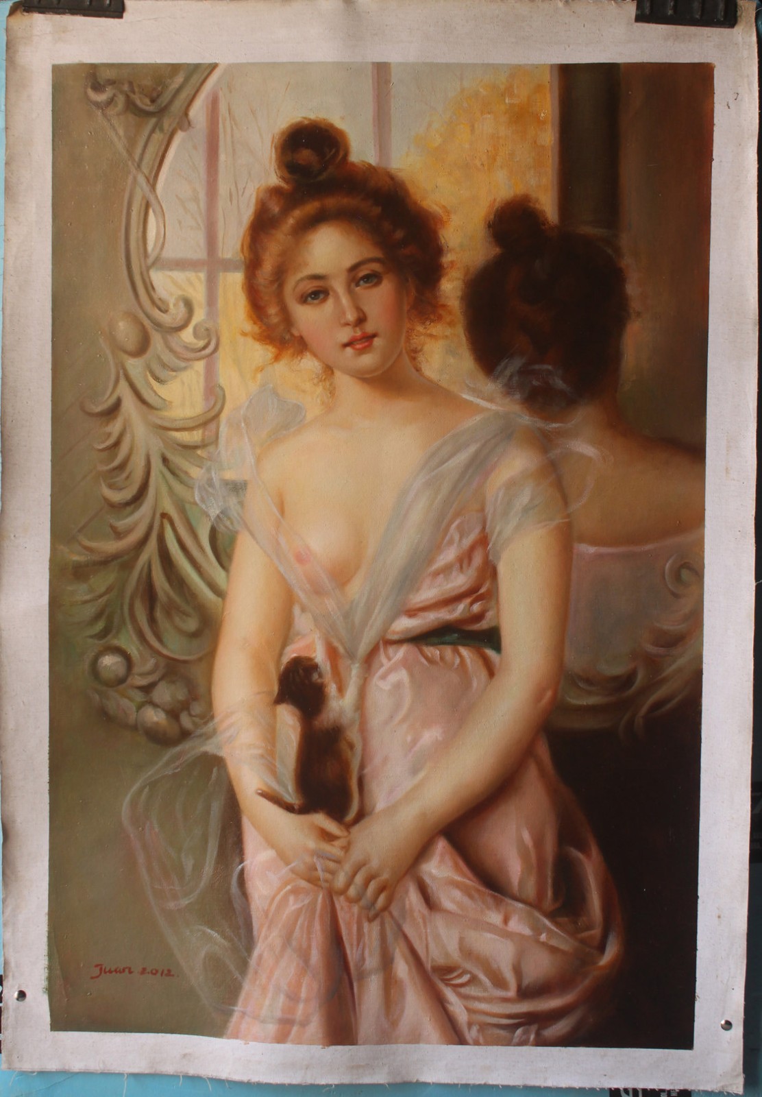 The New Kitten oil painting on canvas after Vittorio Corcos 24\