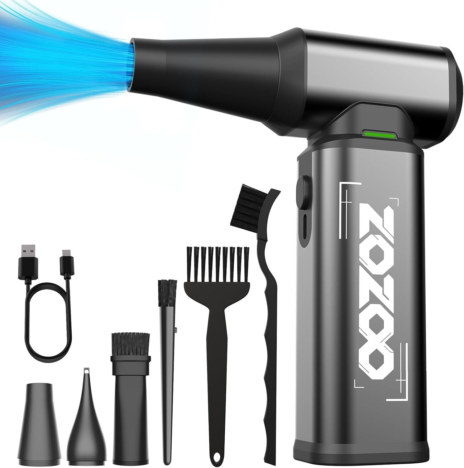 ZOZOO Electric Compressed Air Duster 180000RPM Cordless Brushless Rechargeable
