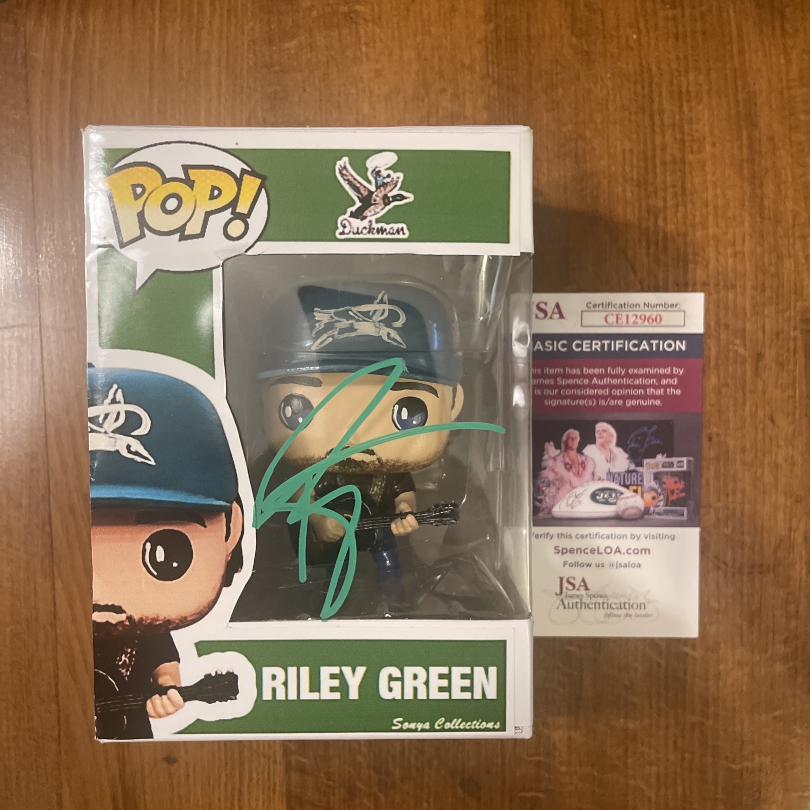 CUSTOM RILEY GREEN Autographed Funko Pop / JSA Country Music CUSTOM RILEY GREEN Autographed Funko Pop / JSA Country Music