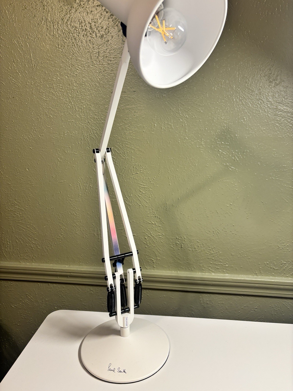 Paul Smith Anglepoise Type 75 Mini Desk Lamp Edition White Rainbow