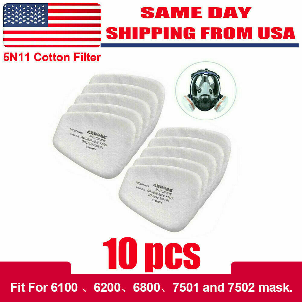 10/20/50Pcs 5N11 Cotton Filter Replacement For 6200 6800 7502 Respirator Filters