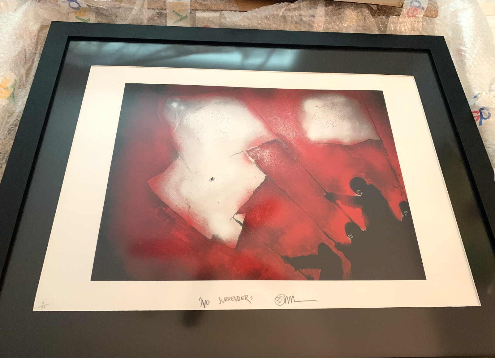 Robert Del Naja “3D” Banksy “No Surrender” Very Rare Signed Edition of 25 Framed