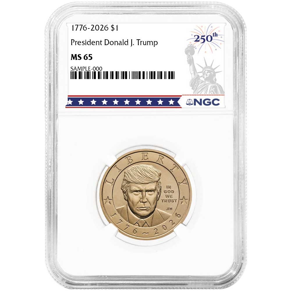 Presale – 2026 $1 President Donald J. Trump Semiquincentennial Dollar NGC MS65 2