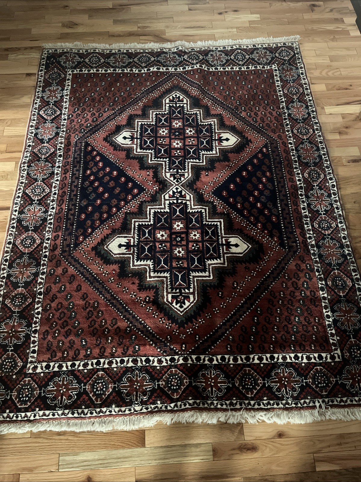 Vintage Gorgeous Handwoven 5.3” X 6.9” Area Rug Traditional Wool Carpet