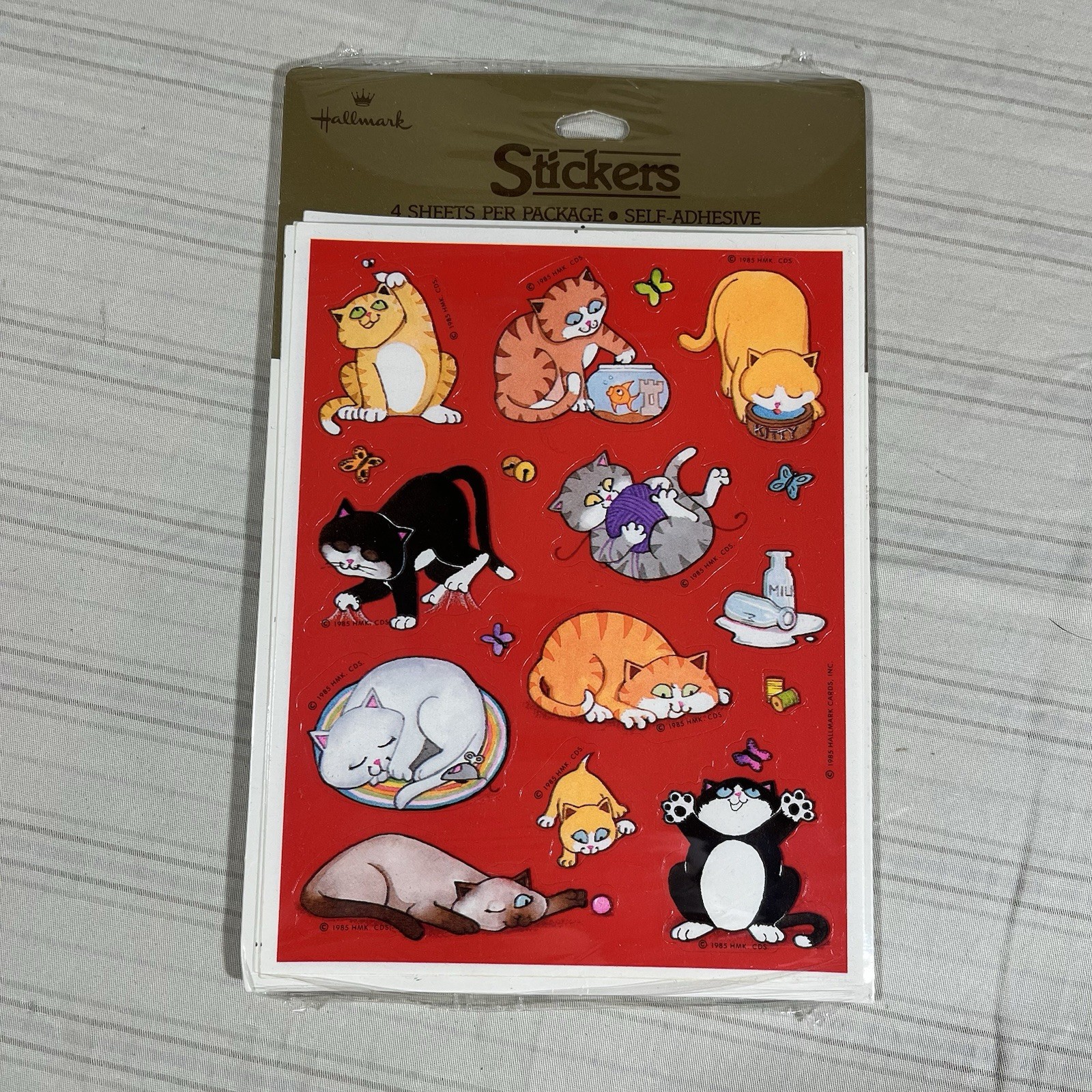 HTF Vintage 1985 Hallmark Cats Stickers Cartoon Red 4 Sheets Sealed HTF Vintage 1985 Hallmark Cats Stickers Cartoon Red 4 Sheets Sealed