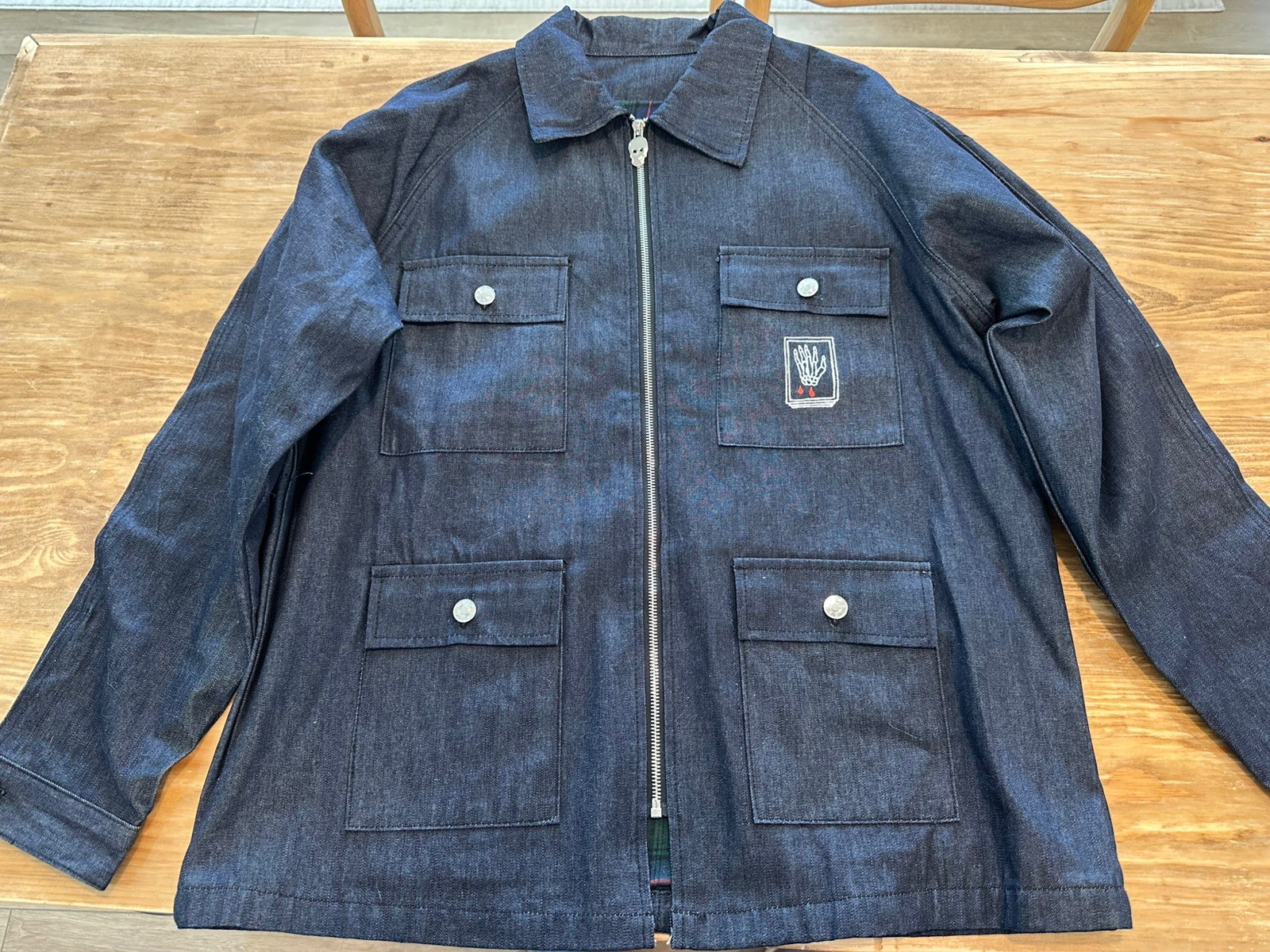 Teamsesh Greafer Greaf Bones Denim Work Coat Jacket Rare Never Worn Merch 
