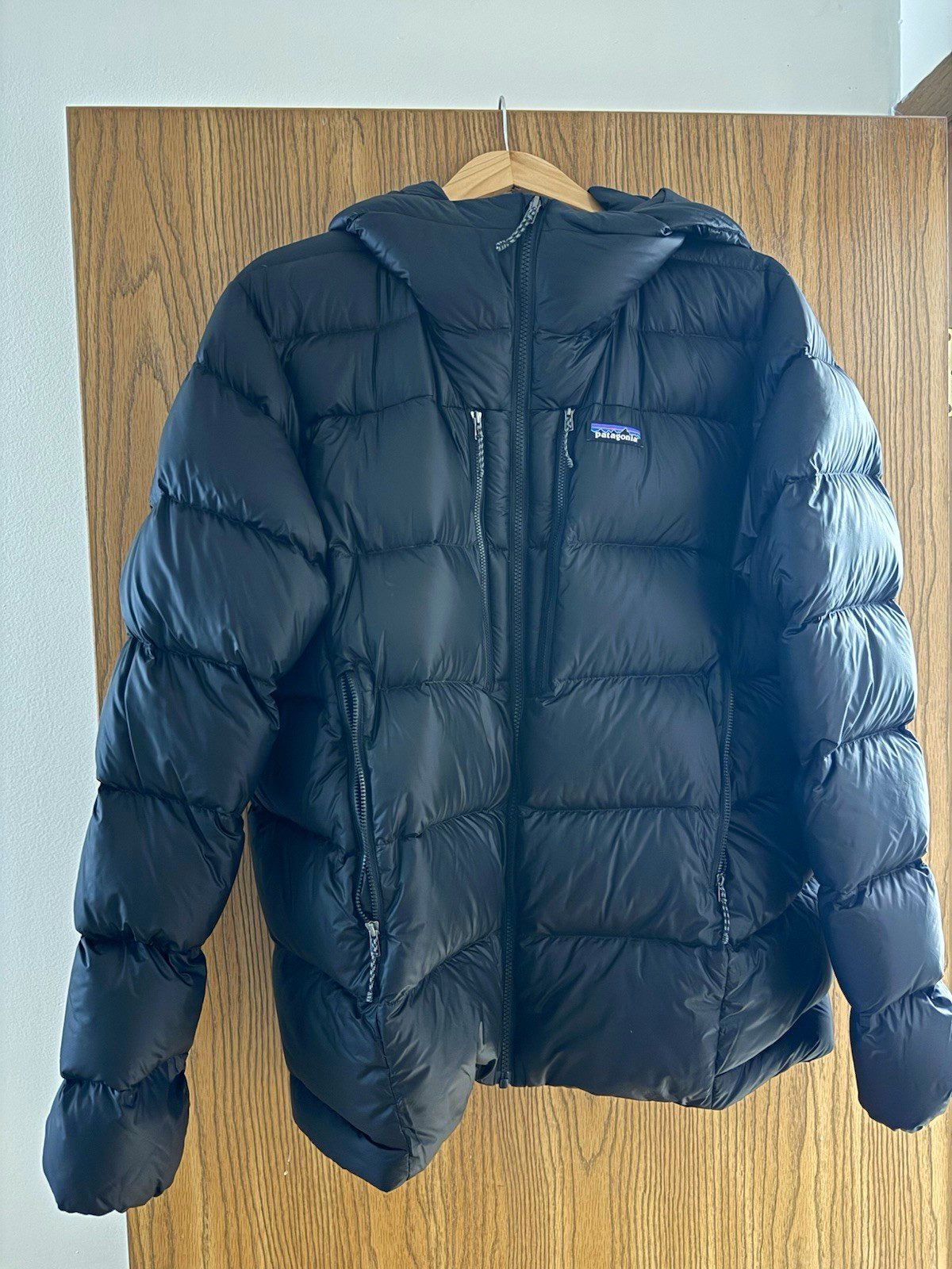Patagonia Fitz Roy Men\'s Black Down Insulated Hooded Full Zip Puffer Jacket L Patagonia Fitz Roy Men\'s Black Down Insulated Hooded Full Zip Puffer Jacket L