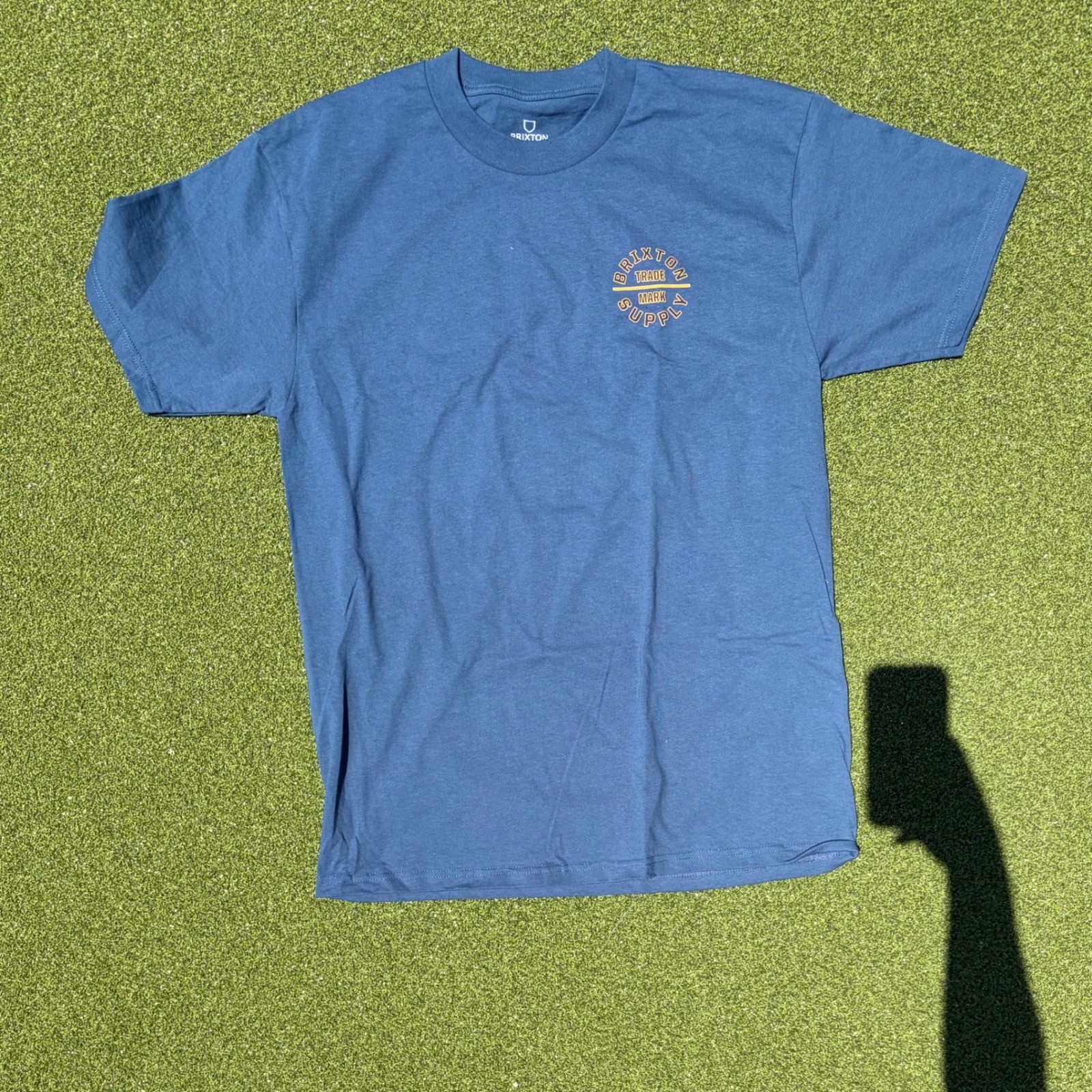 Brixton Trade Mark Supply Graphic T-Shirt Mens Blue Short Sleeve Crewneck Tee