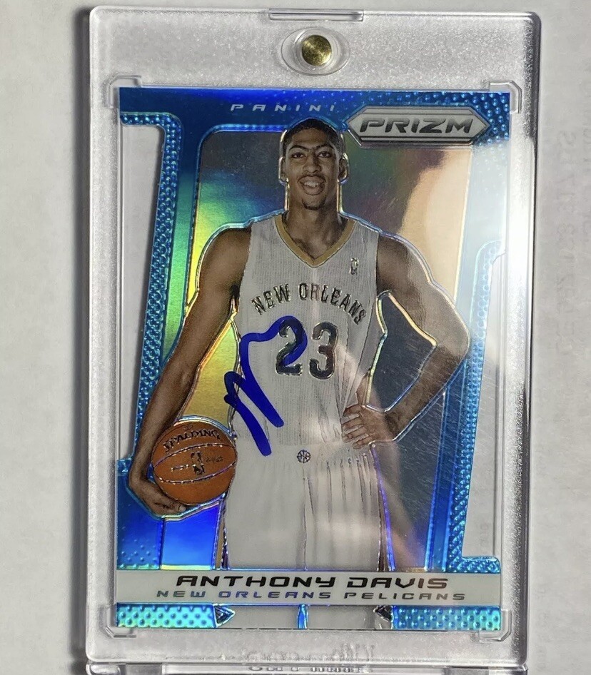 Anthony Davis Signed 2013-14 Panini Prizm Light Blue Die-Cut 174/199 Autograph