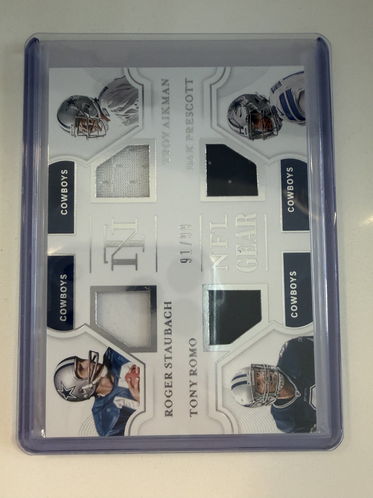2020 National Treasures Prescott Staubach Romo Aikman Gear Quad Materials /99