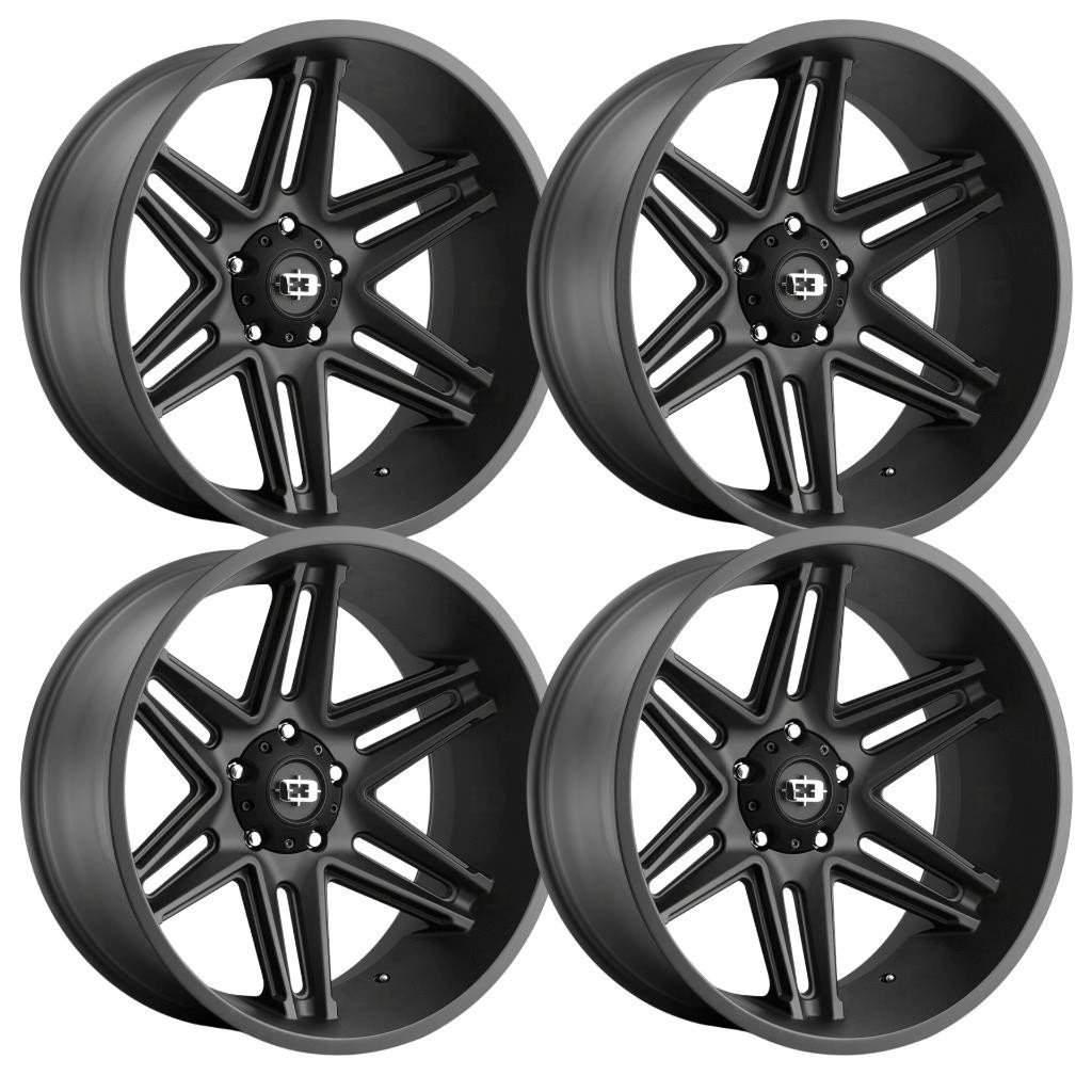 (Set-4) Vision 363 Razor 22x12 5x5 5x127 -51mm Satin Black Wheels Rims 22 inch