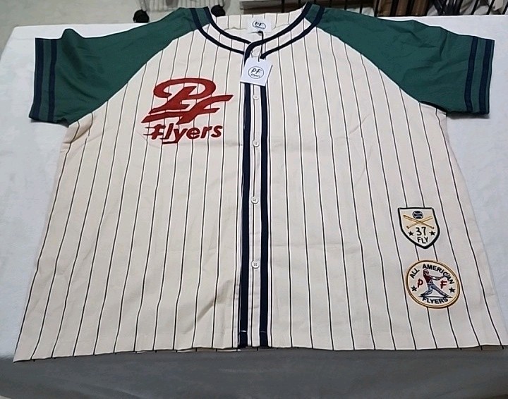 P.F. Flyers Home & Away Jersey Baseball Varsity Stripe NEW NWT Adult Large 