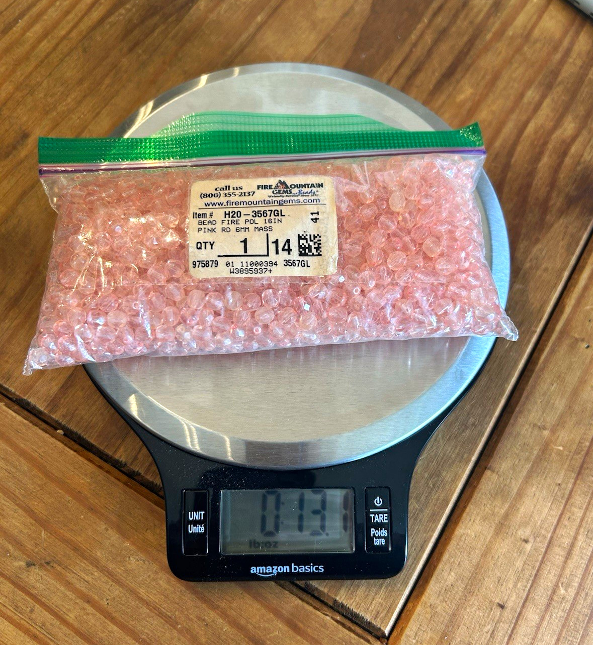 Czech Fire Polished Glass Beads 6mm Translucent Pink Fire Mountain 3567GL 13.1oz
