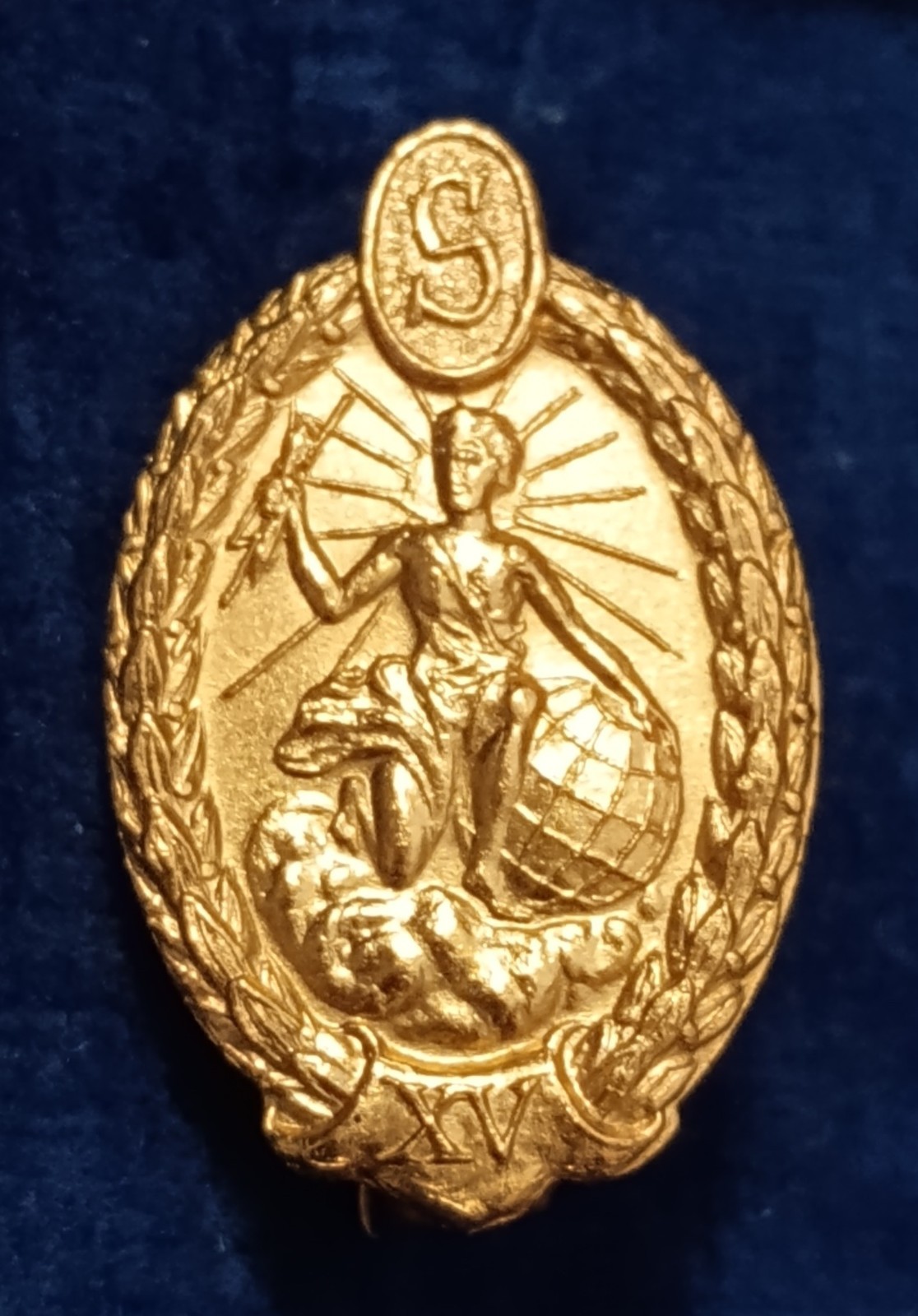 Vintage 1965 Silver Gilt STC 15 Year Service Badge Boxed Saunders Shepherd XV