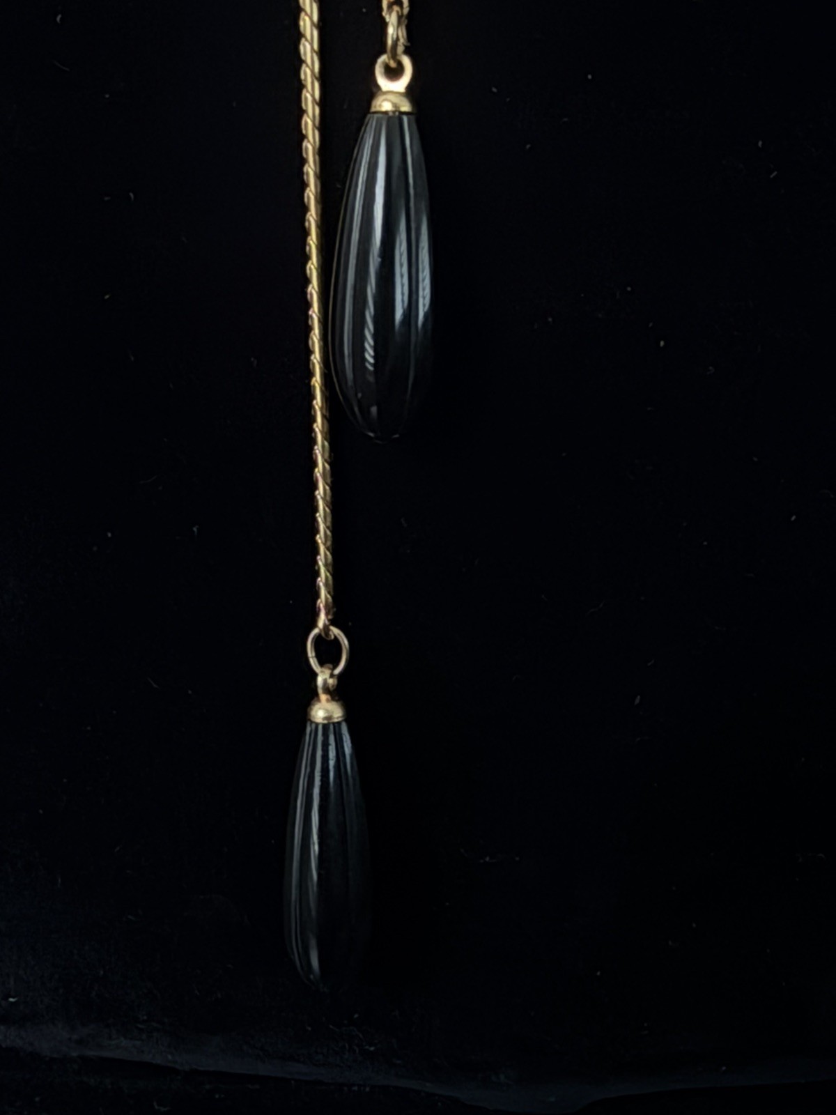 Vintage TRIFARI Lariat Bolo Style w LUCITE Adjustable Gold Tone Necklace Marked