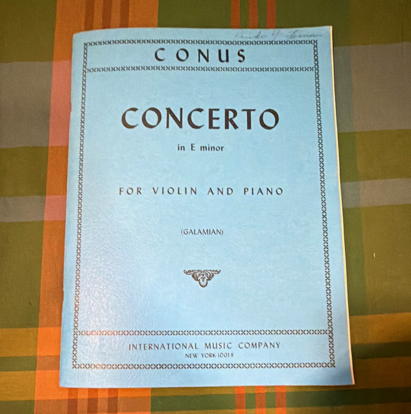 International Music Company Conus Concerto E Minor Violin/Piano Sheet Music 2869