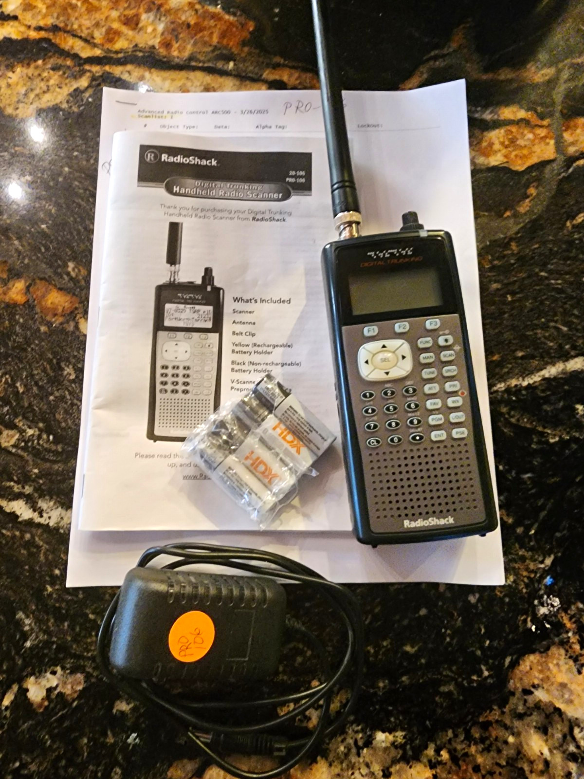 RadioShack PRO-106 Digital Trunking 1800-Channel Handheld Scanner Multiband