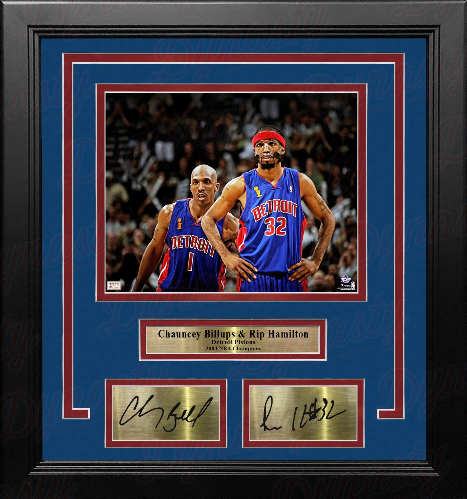 Chauncey Billups Rip Hamilton Pistons 8x10 Framed Photo with Engraved Autographs Chauncey Billups Rip Hamilton Pistons 8x10 Framed Photo with Engraved Autographs
