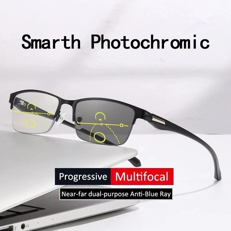 Multifocal Progressive Photochromic Reading Glasses Blue Light Blocking Readers Multifocal Progressive Photochromic Reading Glasses Blue Light Blocking Readers
