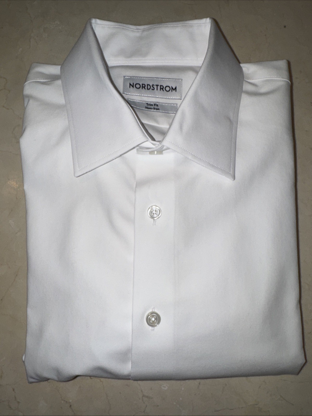 NORDSTROM BRAND MENS PREMIUM NON-IRON COTTON TRIM-FIT DRESS SHIRT 17/32-33 $99