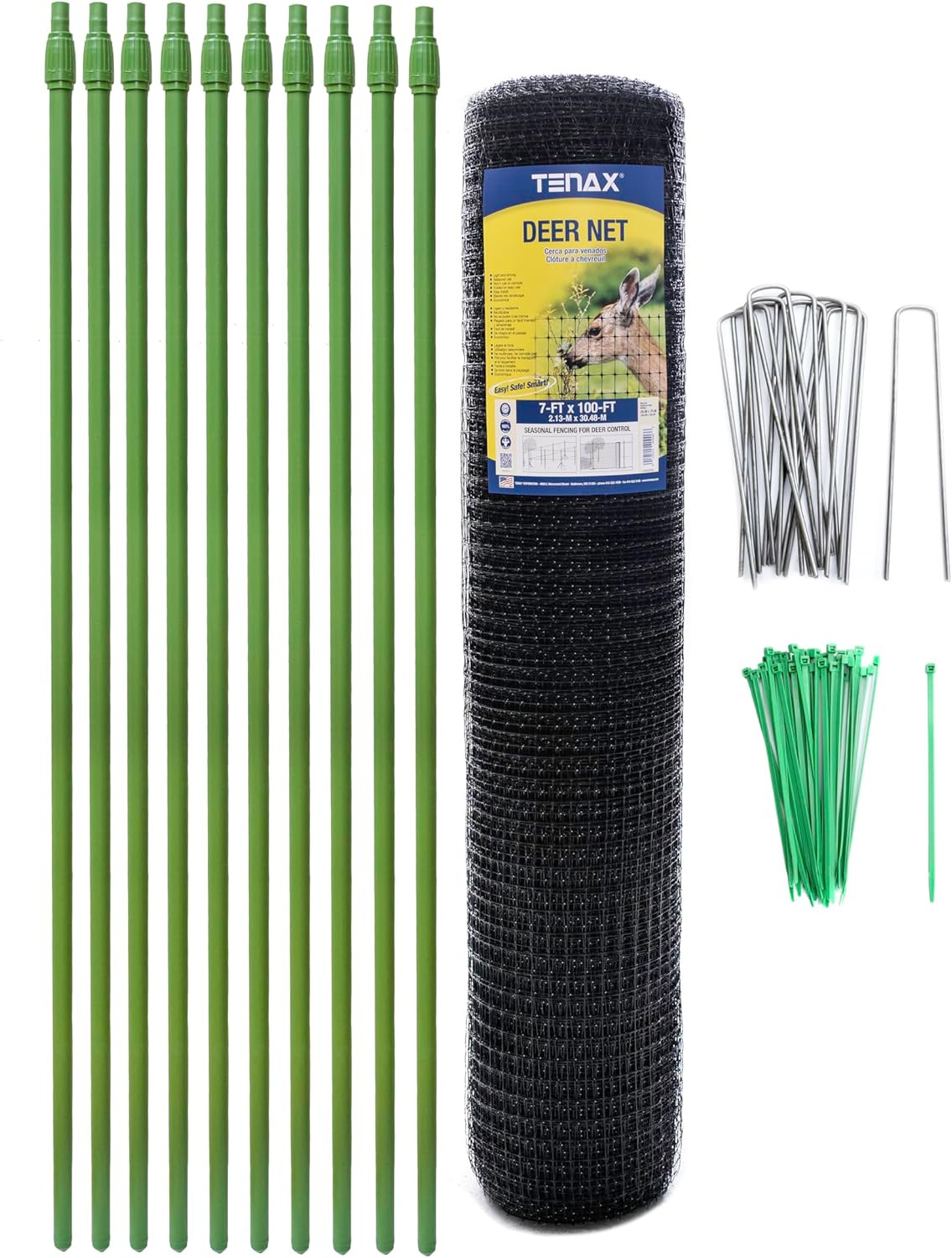 C-Flex Pet Fence Kit 4\'x100\' with Green Poles - Durable Black Design