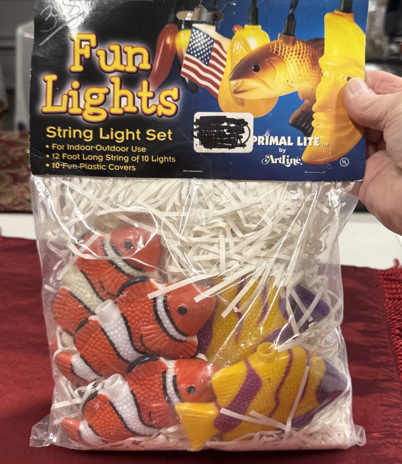 289-Vintage Primal Lite Tropical Fish String 10 Light Set 12ft Indoor Outdoor 289-Vintage Primal Lite Tropical Fish String 10 Light Set 12ft Indoor Outdoor