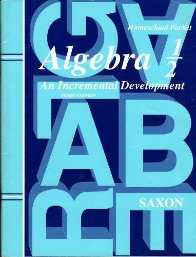 Saxon Algebra 1/2: An Incremental Development - Paperback - GOOD Saxon Algebra 1/2: An Incremental Development - Paperback - GOOD