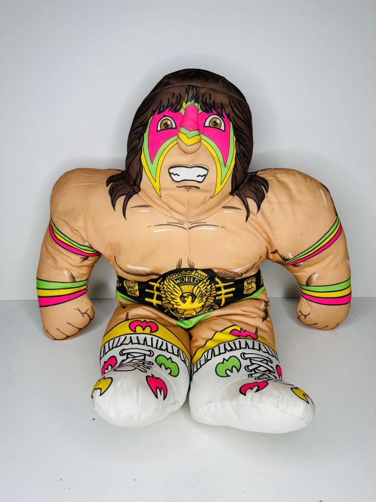 Tonka Ultimate Warrior WWF WWE Wrestling Buddies Pillow Buddy Plush 1990 Vintage