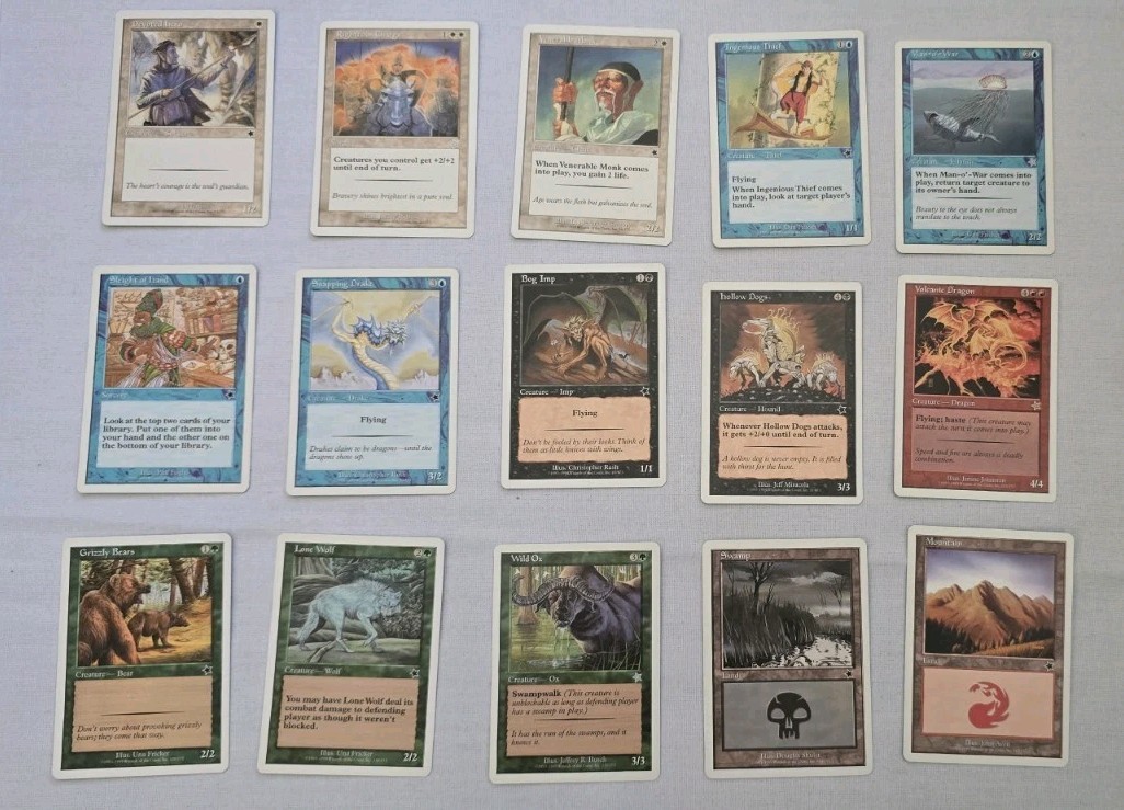 Vintage 1997 MTG Portal First Edition Card Lot 15x Star Logo Volcanic Dragon P01