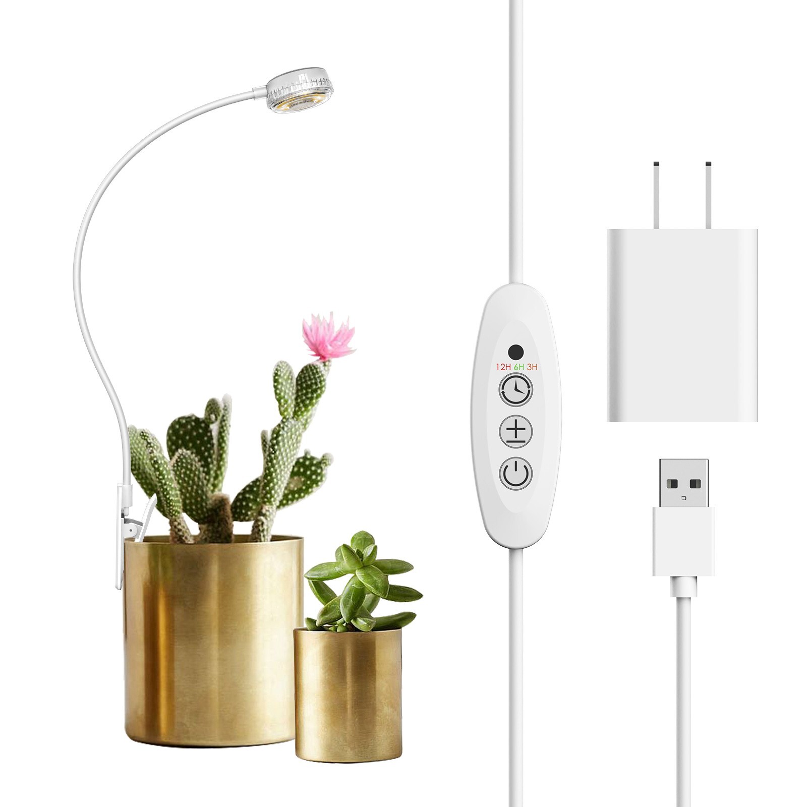 3x SANSI LED Clip Grow Light for Indoor Potted Plants Seeds Starting With Timer