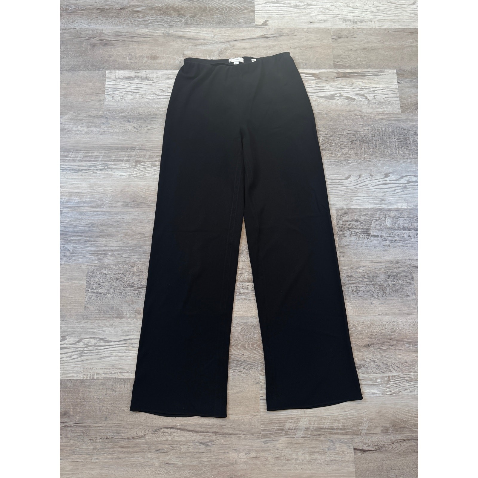 Vince Black Straight Leg Pull On Pants Acetate Office Siren Minimalist Fall XS