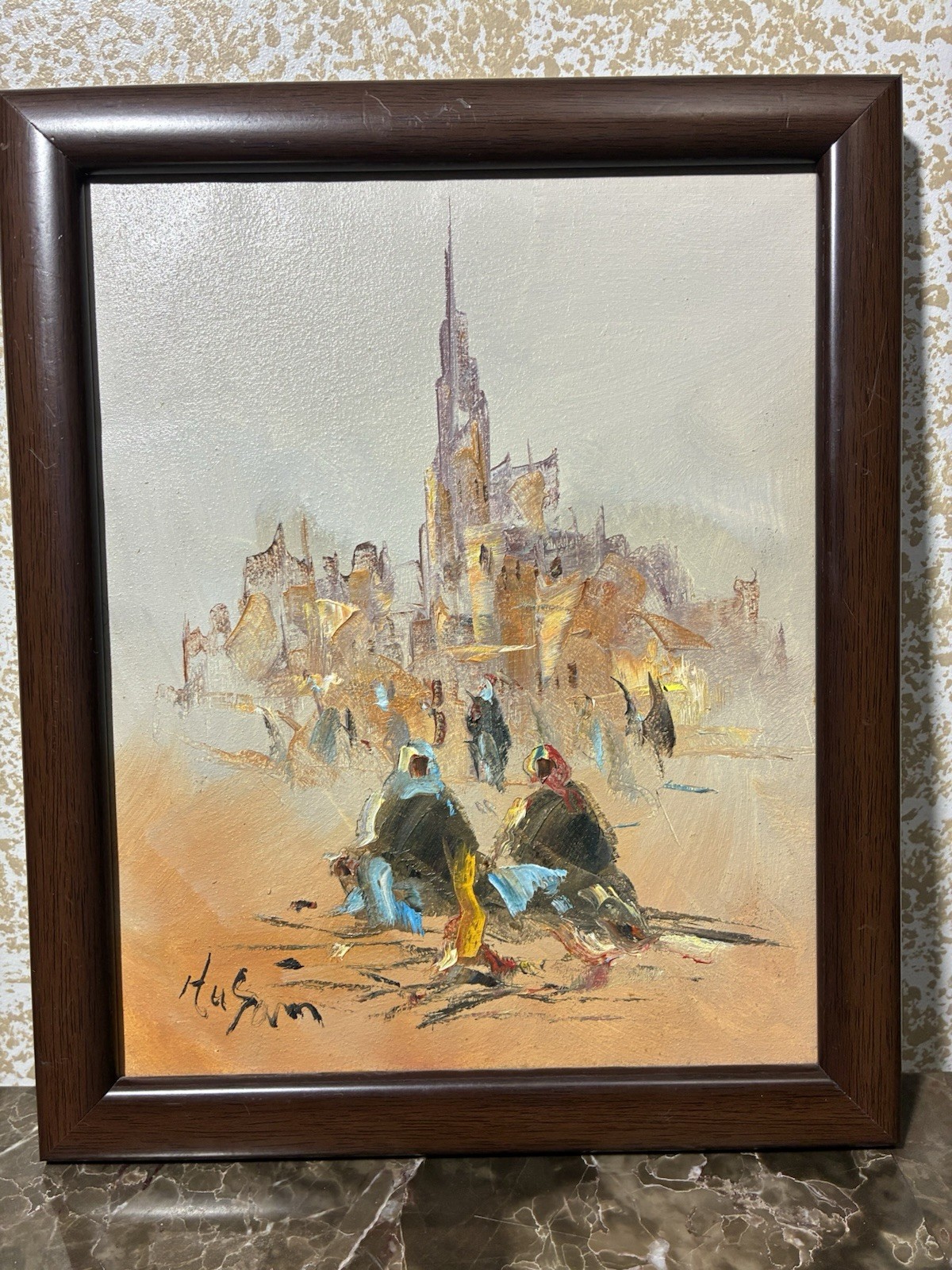 Original Impasto-style Oil Painting Depicting A Middle Eastern 11x9 In Signed Original Impasto-style Oil Painting Depicting A Middle Eastern 11x9 In Signed