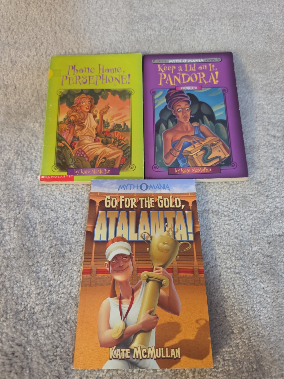Myth-O-Mania Books Lot 3 Kate McMullan Greek Myths Chapter Kid Reading Vol 2 6 8