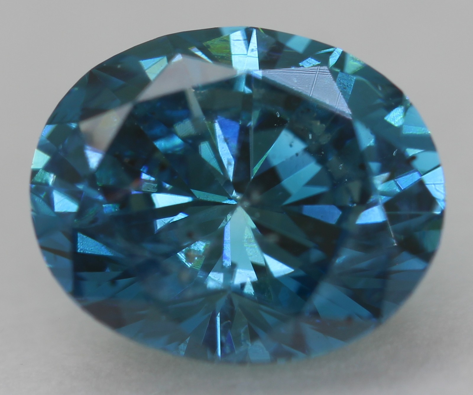 Cert 1.18 Carat Vivid Blue VVS2 Oval Natural Enhanced Loose Diamond 7.4x6.12mm
