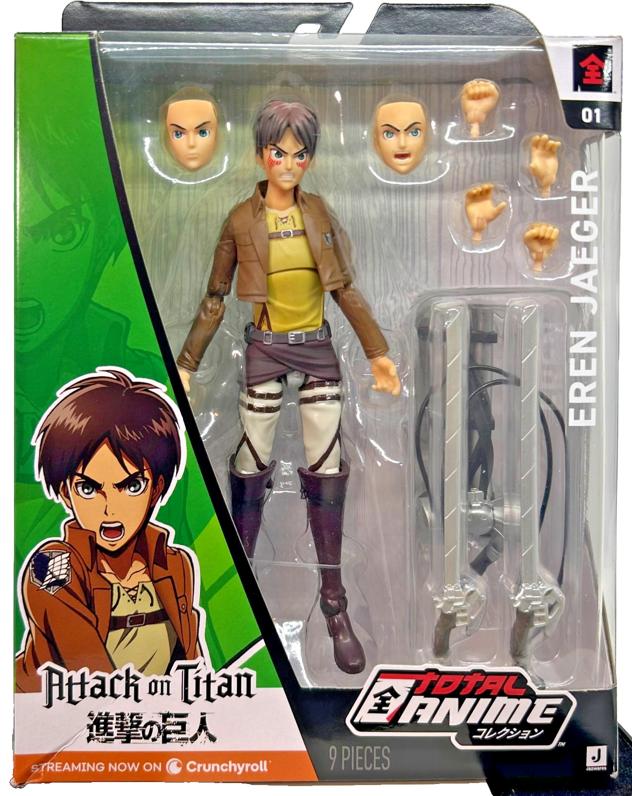 Jazwares Total Anime Attack on Titan Eren Jaeger 01 Action Figure 9 Pcs AG31