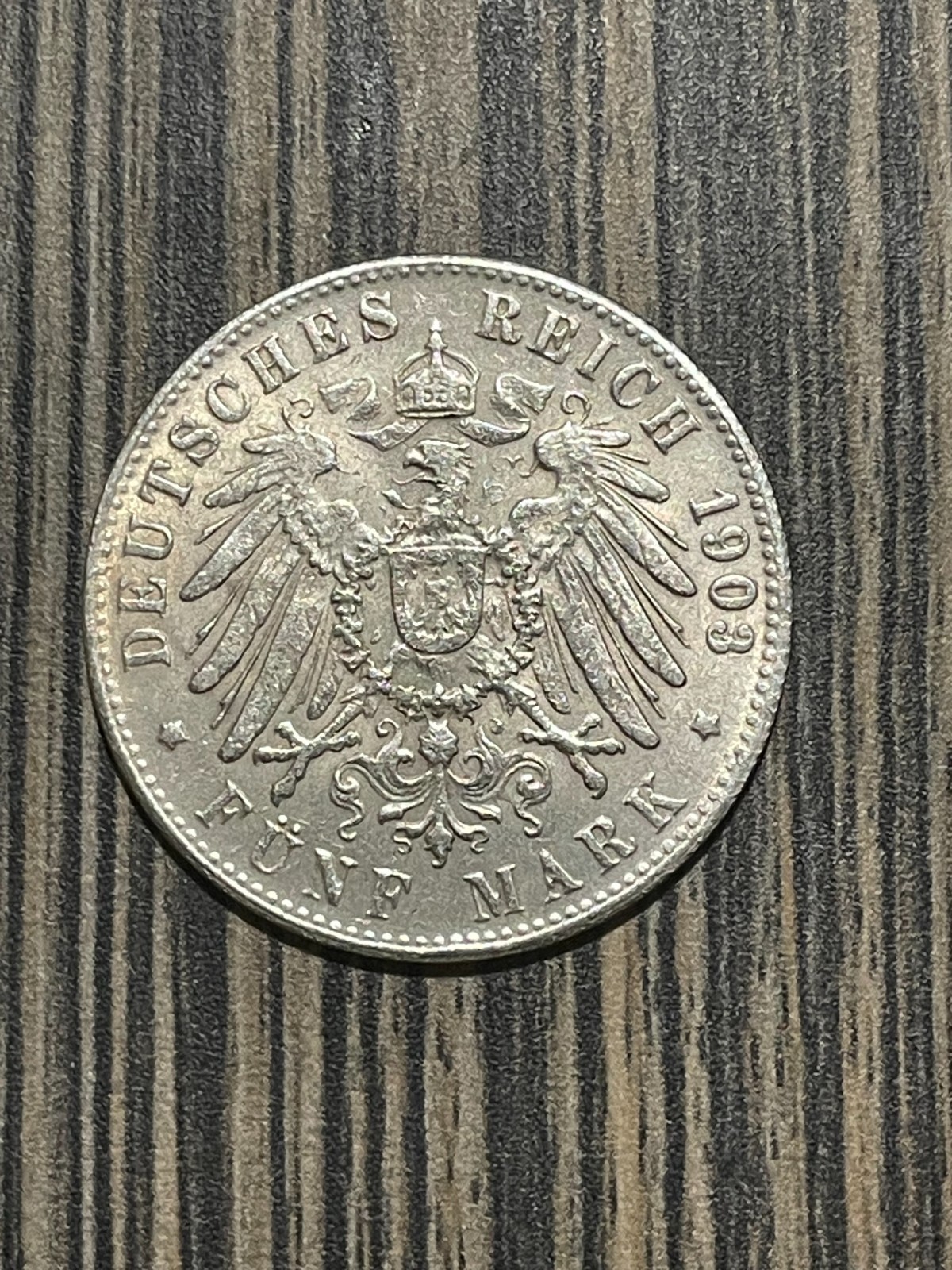 1903 Germany 5 Mark Silver Coin - Hamburg J Deutsches Reich