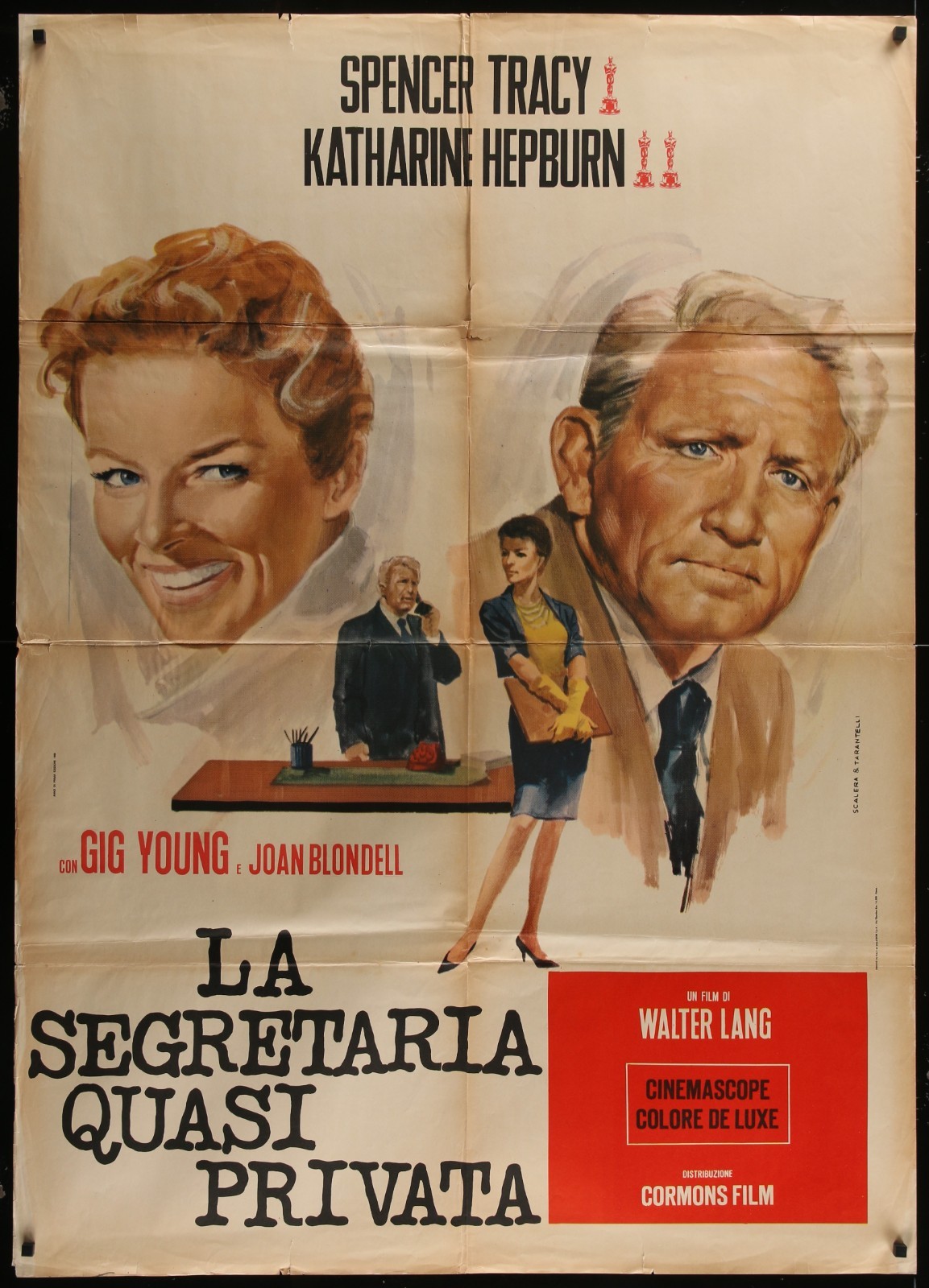 Desk Set Spencer Tracy Katharine Hepburn 1957 39x55 Italian Poster Due Fogli Desk Set Spencer Tracy Katharine Hepburn 1957 39x55 Italian Poster Due Fogli
