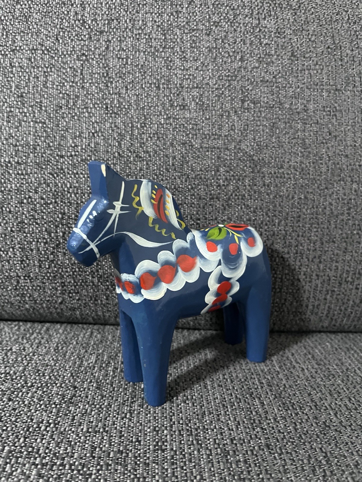 Nils Olsson 2.5”x3” Dala Horse Blue Hand Painted Swedish Folk Art Dalecarlian Nils Olsson 2.5”x3” Dala Horse Blue Hand Painted Swedish Folk Art Dalecarlian
