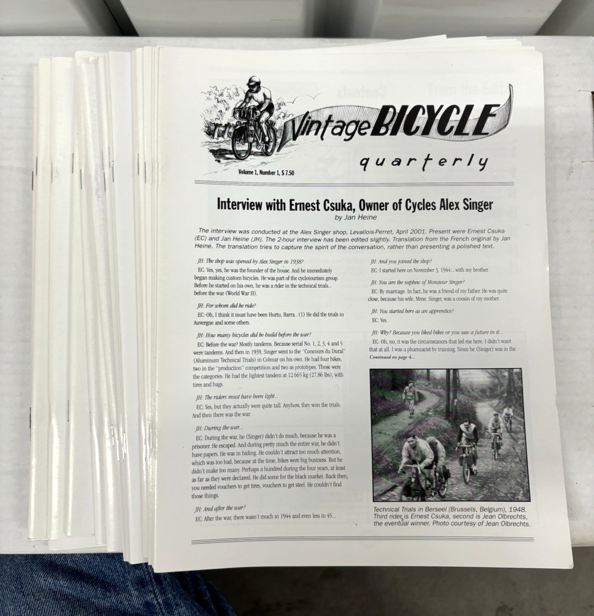 RARE VINTAGE BICYCLE QUARTERLY JAN HEINE VOL 1- VOL 6 *ENIRE FIRST YEAR* 23 PI