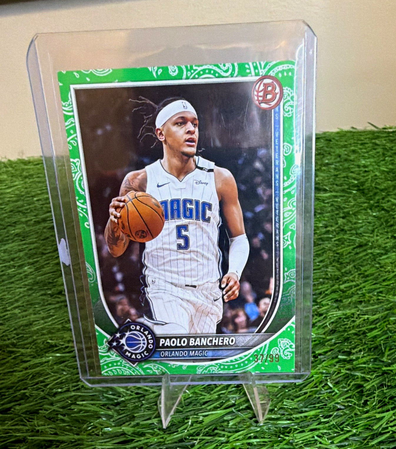 Topps 2025-26 Bowman Chrome Paolo Banchero Magic BCV-94 Green Geo /99 Topps 2025-26 Bowman Chrome Paolo Banchero Magic BCV-94 Green Geo /99