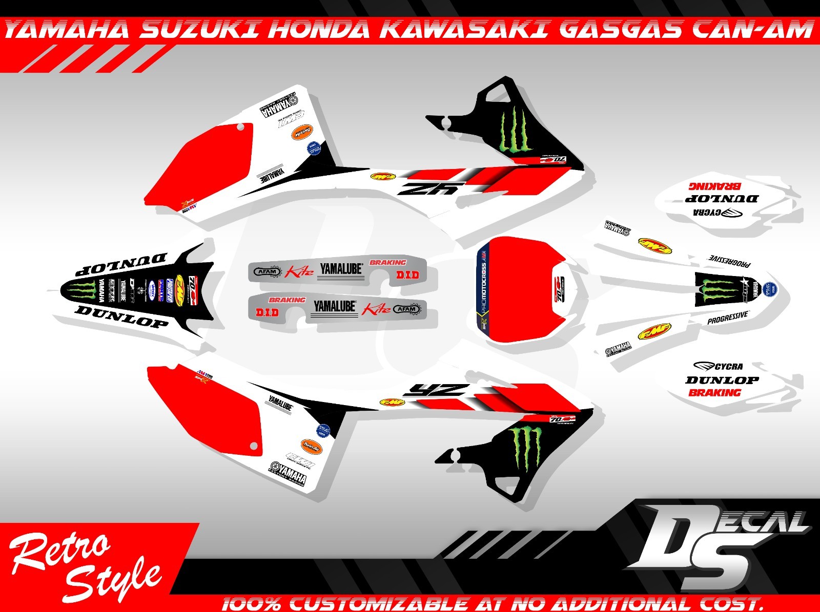 Yamaha YZ125 YZ250 2022-2026 Premium Complete Graphics Motocross Decal Kit
