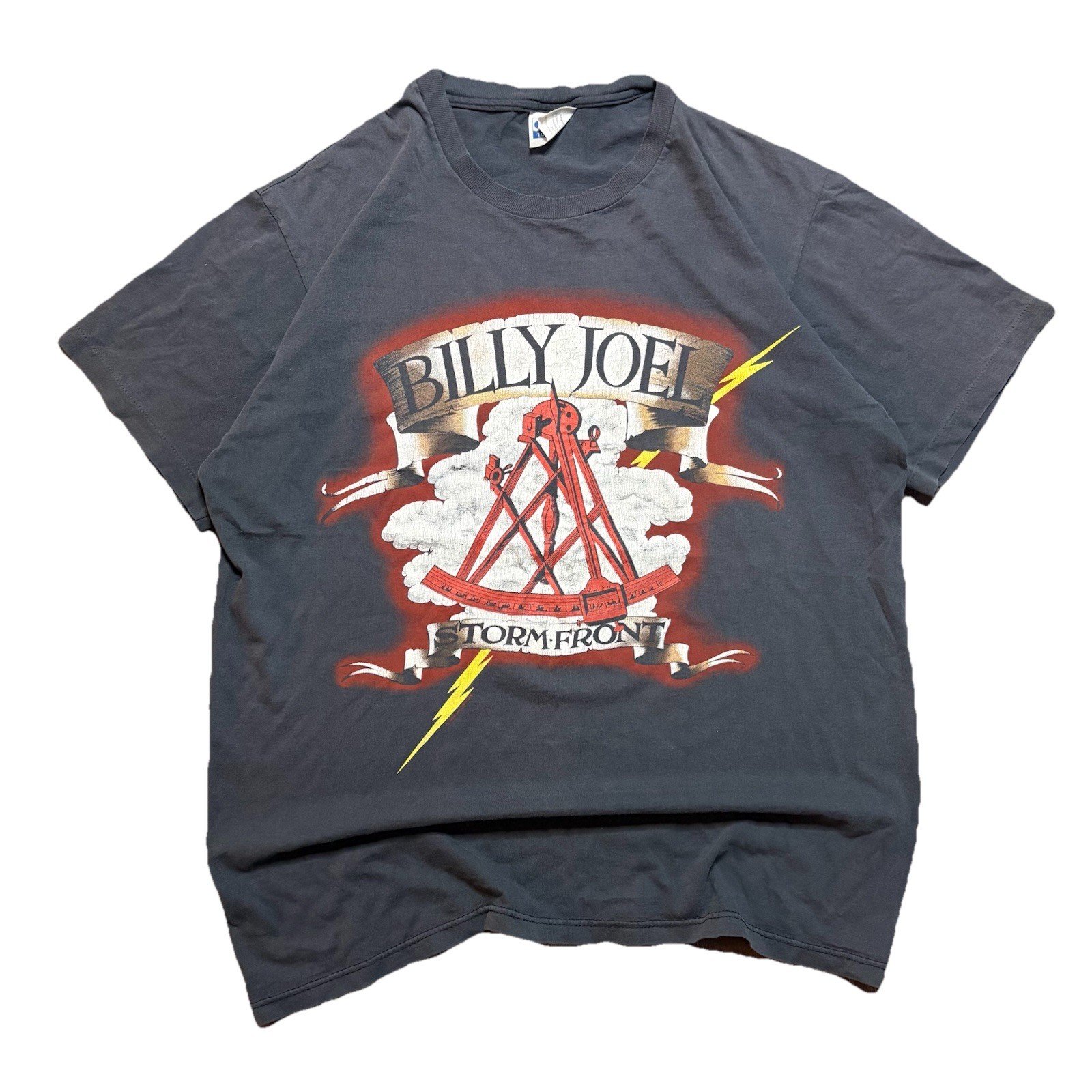 VTG 1989 Billy Joel Storm Front Tour Band Tee Size Large Single Stitch VTG 1989 Billy Joel Storm Front Tour Band Tee Size Large Single Stitch